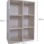 6-Cube Reversible Open Shelf, Bookcase Wooden Cabinet, Office, Living Room, Bedroom - White