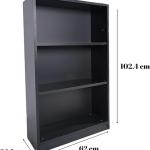 3-Cube Reversible Open Shelf, Bookcase Wooden Cabinet, Office, Living Room, Bedroom - Black