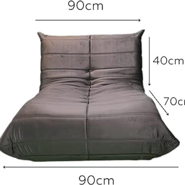 Fireside Chair, Wood Frame Oversized Armless Soft Velvet Accent Chair Bean Bag Couch (Dark Brown)