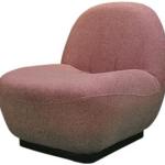 Accent Chair Sherpa Upholstered Cushion Armless Barrel Chair In Morden Style (Pink)