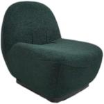 Accent Chair Sherpa Upholstered Cushion Armless Barrel Chair In Morden Style (Dark Green)
