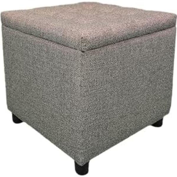 45Cm Cube Pouffe (Mink Color, Linen Texture)