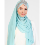 Luxury Hijab Muslim Women Head Turbans Scarf Foulard Hand Embroidered Practical Shawl
