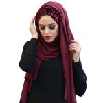 Luxury Hijab Scarf Abaya Chiffon Muslim Women Wear Wedding Turbans
