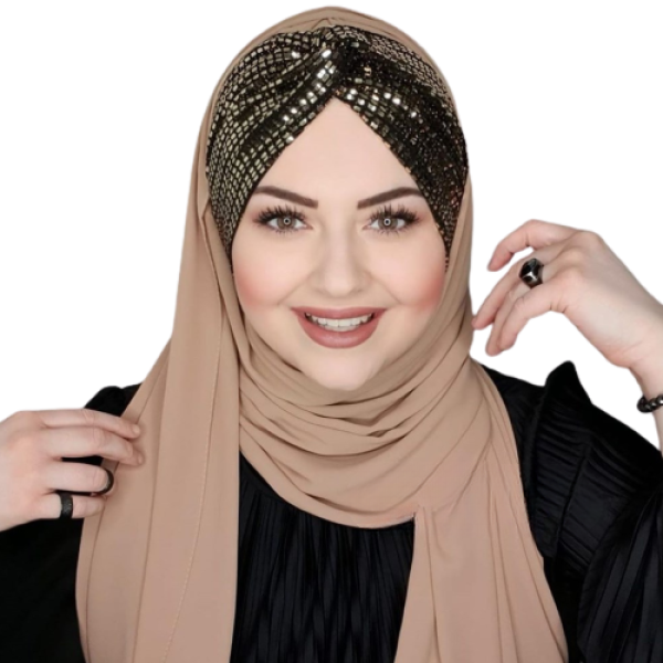 Hijab Turban Hand Made Luxury Sequin Chiffon Muslim Women Clothing
