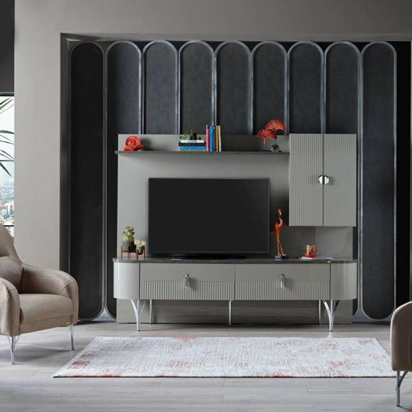 Serra Tv Unit - Chrome