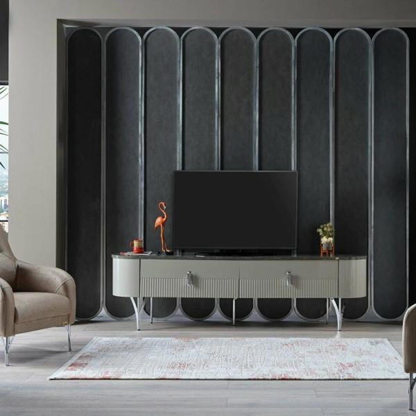 Serra Tv Table - Chrome