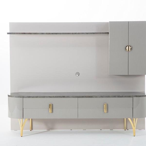 Serra Tv (Long Shelf Module) - Gold