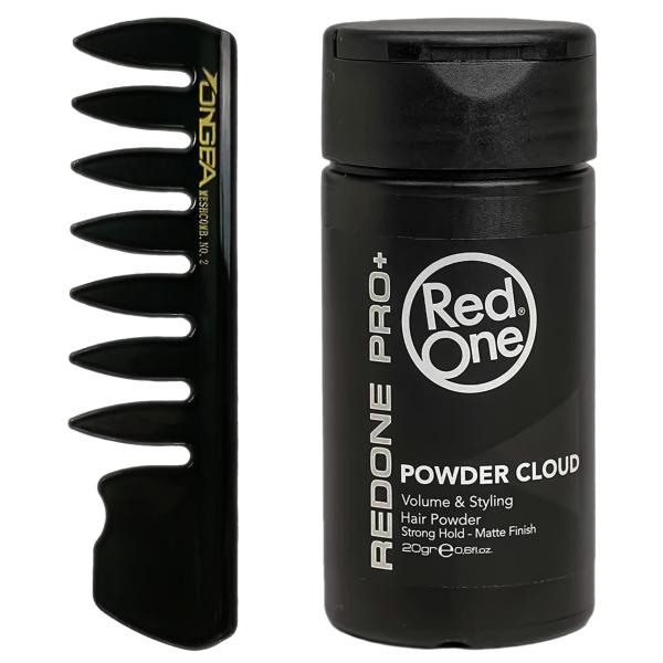 RedOne Pro+ Hair Styling Powder Wax 20g, Volumizing | Texturising | Matte Finish | Invisible Texture | Instant Volume and Root Boost | Ongea Mesh Comb No.2