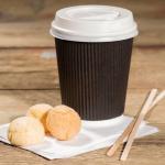 12oz Black Ripple Coffee Cups x500