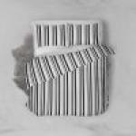 Bellamons Flannelette Double Quilt Duvet Cover Set With Pillowcases Black Stripe