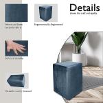 Ottoman Pouffe Footstool (Navy Blue)