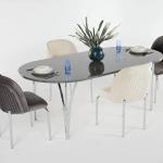 Serra Dining Table (Fixed) + Serra Chair (6234) - Chrome