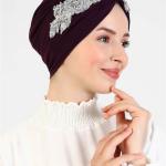 Hijab Muslim Women Head Turbans Scarf Hand Embroidered Bonnet Wedding