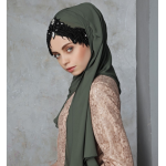 Luxury Hijab Muslim Women Head Turbans Scarf Foulard Hand Embroidered Practical Shawl