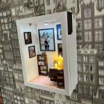 Personalized White Frame with Desk Lamp