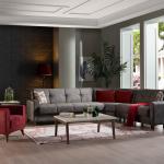 Star X Corner Sofa Embos Mink (3 Seater + 2 Seater + Corner Piece) - Clearance