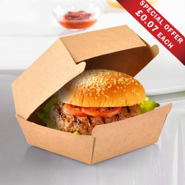 Large Kraft Burger Box x500