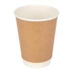 12oz Cream Double Wall Coffee Cups x500