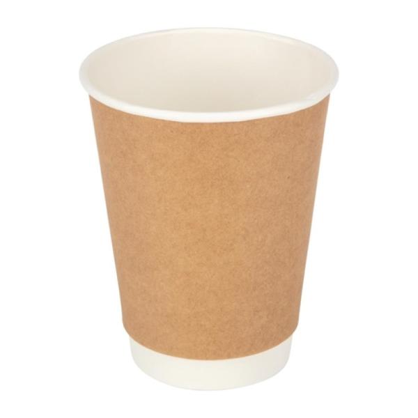 12oz Cream Double Wall Coffee Cups x500