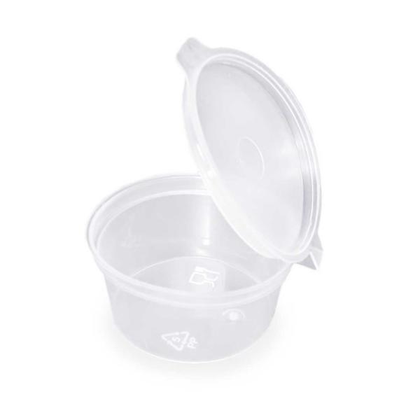 1oz Plastic Hinged Sauce Pots x1000