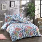 Bellamons Flannelette Double Quilt Duvet Cover Set With Pillowcases Rose on Blue
