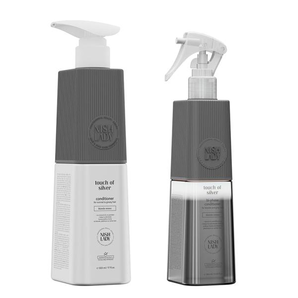 Touch Of Silver Conditioner SET for Blonde Hair & Grey Hair contains ; Conditioner 503 & Bi-Phase Conditioner 386 ml
