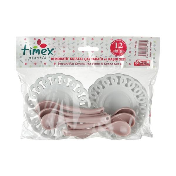 Decorative Tea Plate and Spoon Set 12 Pcs.