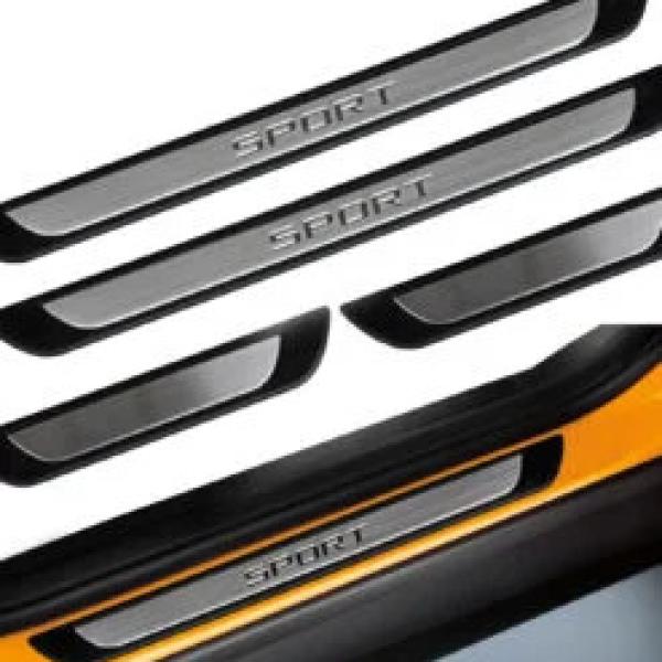 For Vw T-Roc 2017 + Chrome Door Sill Trim Plate Covers Scratch Guard 4 Pcs