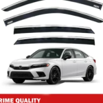 Chrome Car Wind Deflector Set for Honda Civic Saloon 2021 Onwards Rain Guard 4X