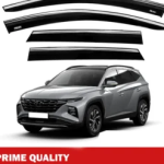 Chrome Car Wind Deflector Set for Hyundai Tucson 2021 Onwards – Rain Guard 4 pcs