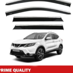 Chrome Car Wind Deflector Set for Nıssan Qashqai 2014 Onwards – Rain Guard 4 pcs