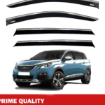 Chrome Car Wind Deflector Set for Peugeot 5008 2018 Onwards – Rain Guard 4 pcs