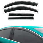 Chrome Car Wind Deflector Set for Skoda Kodiaq 2017 Onwards – Rain Guard 4 pcs