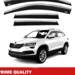 Chrome Car Wind Deflector Set for Skoda Karoq 2018 Onwards – Rain Guard 4 pcs