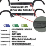 For Dacia Duster 2010-2017 ABS Fender & Door Moulding Body Kit Off-Road Model 12 Pcs