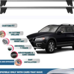 Lockable Car Roof Rack Cross Bars for Volvo Xc70 Estate 2008-2016, Fits Raised Roof Rails with Gap to Car Roof, Ideal Rail Carrier for Kayak Roof Rack, 2-Piece Grey