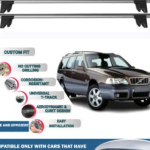 Lockable Car Roof Rack Cross Bars for Volvo Xc70 Estate 1997-2000, Fits Raised Roof Rails with Gap to Car Roof, Ideal Rail Carrier for Kayak Roof Rack, 2-Piece Grey