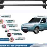 Car Roof Rack Cross Bars for Citroen Berlingo Multispace 5D 2003-2007 4 Pcs Black