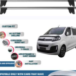 Lockable Car Roof Rack Cross Bars for Citroen Jumpy/Space 2017-2023 4 Pcs Grey
