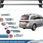 Lockable Car Roof Rack Cross Bars for Honda Odyssey Mpv 2011-2017, Fits Raised Roof Rails with Gap to Car Roof, Ideal Rail Carrier for Kayak Roof Rack, 2-Piece Grey