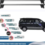 Lockable Car Roof Rack Cross Bars for Hyundai Starex 2008-2023, Fits Raised Roof Rails with Gap to Car Roof, Ideal Rail Carrier for Kayak Roof Rack, 2-Piece Grey