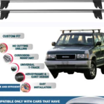 Lockable Car Roof Rack Cross Bars for İsuzu Trooper 1991-2004, Fits Raised Roof Rails with Gap to Car Roof, Ideal Rail Carrier for Kayak Roof Rack, 2-Piece Grey