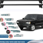 Lockable Car Roof Rack Cross Bars for Land Rover Range Rover 1994-2002, Fits Raised Roof Rails with Gap to Car Roof, Ideal Rail Carrier for Kayak Roof Rack, 2-Piece Black
