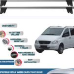 Lockable Car Roof Rack Cross Bars for Mercedes Vito W638/W639 2003-2014 4 Pcs Grey