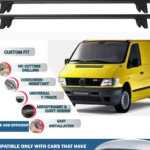 Lockable Car Roof Rack Cross Bars for Mercedes Benz Vito Van 1996-2004, Fits Raised Roof Rails with Gap to Car Roof, Ideal Rail Carrier for Kayak Roof Rack, 2-Piece Black