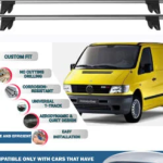 Lockable Car Roof Rack Cross Bars for Mercedes Benz Vito Van 1996-2004, Fits Raised Roof Rails with Gap to Car Roof, Ideal Rail Carrier for Kayak Roof Rack, 2-Piece Grey