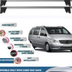 Lockable Car Roof Rack Cross Bars for Mercedes Benz Viano W639 2003-2014, Fits Raised Roof Rails with Gap to Car Roof, Ideal Rail Carrier for Kayak Roof Rack, 2-Piece Grey