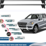 Lockable Car Roof Rack Cross Bars for Mercedes Benz M-Class W166 2011-2015, Fits Raised Roof Rails with Gap to Car Roof, Ideal Rail Carrier for Kayak Roof Rack, 2-Piece Grey