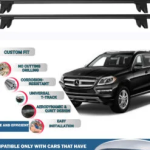 Lockable Car Roof Rack Cross Bars for Mercedes Benz Gl-Class X166 2013-2016, Fits Raised Roof Rails with Gap to Car Roof, Ideal Rail Carrier for Kayak Roof Rack, 2-Piece Black